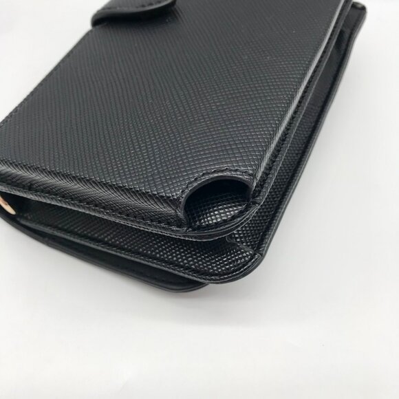 Guess Black Textured Noelle Flap Mini Crossbody - Picture 9 of 11